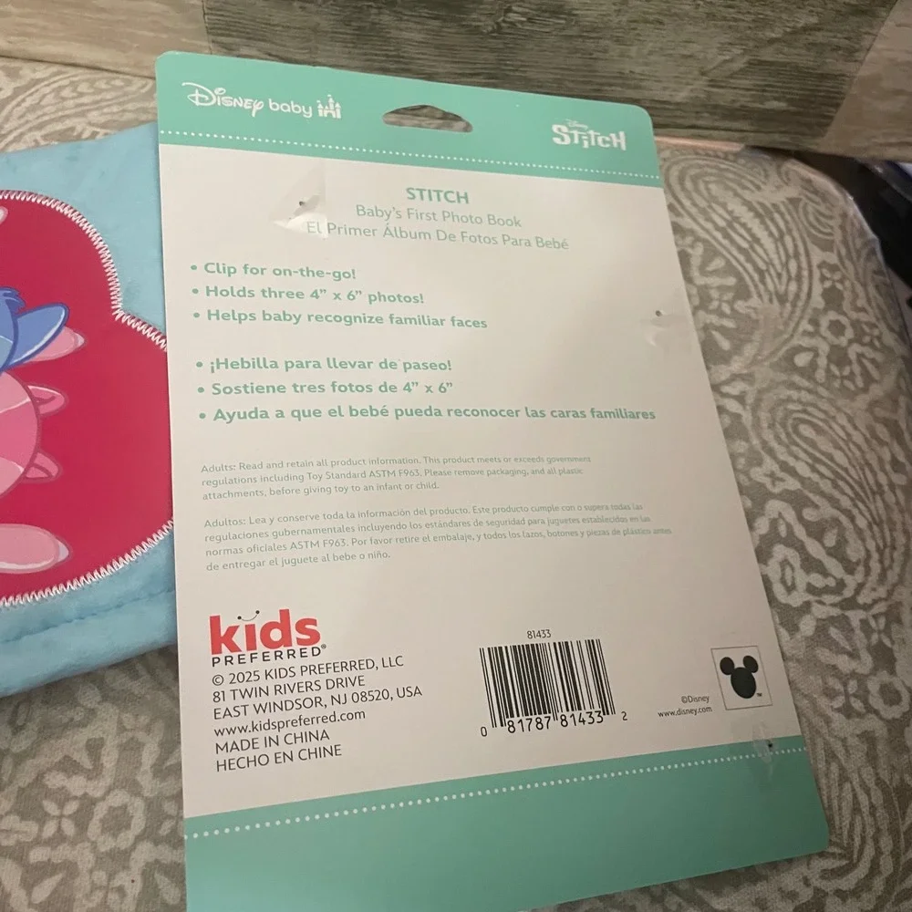 Disney Baby Stitch Angel Baby's First Photo Book Soft Plush Album Kids Preferred